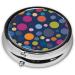 Red White Polka Dot Round Pill Box - 3 Compartment Portable Travel Organizer for Vitamins & Medicine | Stylish Pocket Purse Case - Buy Online on GoSupps.com
