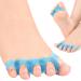 6 Pieces/3 Pairs Gel Toe Separators (Toe Spacers) for Bunion Corrector Toe Alignment Correct-Overlapping Toe Straighteners for Foot Pain Relief. Blue