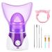 Facial Steamer for Face, Face Steamer for Facial Deep Cleaning, Nano Ionic Facial Steamer for Unclogs Pores, Hydrating (Purple, Include Blackhead Remover Kit, Brush, Headband) 8 Piece Set
