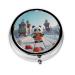 Cartoon Baby Panda Portable Metal Pill Box Round Mini 3-Compartment Plastic Insert hinged Fastening Design Suitable for Small Pills Must-Have for Travel