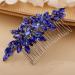 Chargances Crystal Bridal Hair Comb Royal Blue Wedding Rhinestonel Hair Side Comb Fashion Hair Clip Handmade Hair Accessories for Bride Wedding Prom Flower Girl Headpieces (Royal Blue)