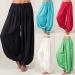 TRENDINAO Women's Linen Harem Yoga Pants - Loose Fit Wide Leg Trousers in Black - Buy Online on GoSupps.com