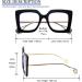 Oversized Anti-Blue Light Glasses for Women - Stylish Black Fake Eyeglasses Frame with Spring Hinge - Computer Glasses Ideal for Eye Protection - Buy Online on GoSupps.com