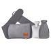 ZEARLY set of 3 hot water bottles rubber hot water bottle with cover and soft waistband hot water bag pocket for neck shoulder back waist