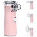 Portable Nebulizer Handheld Nebulizers for Travel and Household Use Quiet Nebulizer Machine for Adults & Kids Cool Steam Inhaler for Breathing Problems Pink