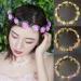 Bottone Led Light Up Flower Crown for Woman Wedding Party Handmade Thin Hair Hoop with Adjustable Ribbon Hair Accessories White warm white lig - Buy Online on GoSupps.com