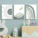 Herfair 3 Set Nursery Posters - Green Rainbow Sun Boho Wall Art for Kids | Unframed 40x50cm Decor - Buy Online on GoSupps.com