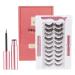 Yueshop Magnetic Eyeliner and Lashes Kit Upgraded Waterproof Magnetic Eyeliner Reusable 3D False Eyelashes 10 Styles Soft Eyelashes with Professional Tweezers Long Lasting & Natural Look