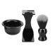 Bart-shaving tool set 3-part holder for men's razor and brushes soap shell for simple foaming ideal for bar cleaning