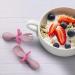 Vicloon Baby Fork and Spoon Set - Pink Flowers | Infant Self Feeding Utensils | Toddler Cutlery Set for Kids - Spoons and Forks for Easy Self Feeding - Buy Online on GoSupps.com