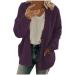 Hanxiulin fleece plush jacket fluffy warm zipper wool jacket women winter parka long warm oversized light quilted jacket coat outerwear jacket winter jacket l purple