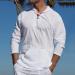 MIUERSA Men's Linen Long Sleeve Hooded Sweatshirt - White, X-Large - Buy Online on GoSupps.com