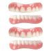 Ghjgdaom immediately teeth sticker dental prosthesis provisional natural tone upper jaw and lower jaw perfect smile teeth prosthesis veneer quickly repair your tooth and smile 2 pairs