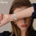 Cigmag 9X Lymphatic Drainage Copper Magnetic Bracelet for Women - Silver Flower Pattern - Buy Online on GoSupps.com