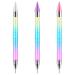 Bewudy 3 Pcs Nail Rhinestone Picker Dotting Pen Dual-Ended Wax Pencil Nail Rhinestone Picker Dotting Pen Tool Jewelry Dotting Pen Nail Art Tools Nail Art DIY Decoration Tool(White Pink Purple)