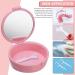 2PC Denture Braces & Storage Case Set | Includes Mirror & Cleaner Brushes | Ideal Prosthesis Container | White & Light Pink - Buy Online on GoSupps.com