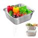 Dish Tub for Kitchen Sink Dish Tub for Kitchen Sink Large Capacity Stainless Steel Basin with Rolled & Wide Edge Stackable Washing Basket for Fruit Vegetable Kitchen Accessories with Drain Hole was