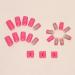 Buy Hot Pink Flower Press-On Nails | Glossy Nude Pink French Tip Fake Nails | 24PCS Acrylic Full Cover with Rhinestone Daisy Design | Perfect for Summer - International Shipping - Buy Online on GoSupps.com