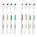 Falcon Toothbrush with Curved Filaments Deep Reach (Family Care - Medium Bristles) 4 Colors - 8 Count (Pack of 1) 1 Count (Pack of 8) Medium