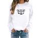 Halloween Costumes Round Neck Casual Long Sleeve Sweatshirt Top Womens Blouse Medium White Large