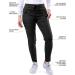 Adar Pro Women's Scrub Set - Sweetheart V-Neck Top & Yoga Jogger Pants, Black (Small) - Buy Online on GoSupps.com