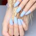 Buy CSCH Long Pointed Matte Light Blue Artificial Nails - 24 Pack for Perfect Nail Art | Trending False Nails Online - Buy Online on GoSupps.com