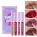 4-part matt lipstick set velvety playing card pack liquid lipstick waterproof long-lasting smooth silky naked lip gloss kit lip make-up (#03)