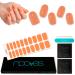 NOOVES NOOVES - 20 sheets of gel nail gel - Orange Glow - 20 pieces - Premium semi-cured gel nails - Gel nail stickers - Includes 1 nail file and 1 orange stick