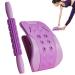Lower back extension |Lumbar straps for neck |3-stage adjustable lumbar support spine board back massage device with massage tab back cracker board lumbar spine b: improved combination model charming purple