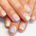 24 Pcs Short Colorful Press on Nalis Square - YIHONGYAN Fake Nails Press ons Arcylic Glossy Full Cover False Nails with Rainbow Color Autumn Glitter Glue on Nails Nail Art Tip for Women Manicure Shine A4