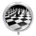 Round Pill Box Black White Chess Checkerboard Print 3 Compartment Medicine Pill Case Print Pill Organizer Decorative Metal Portable Pill Box Pocket Pill Box Style