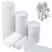 24 Rolls Halloween Gauze Stretch Bandage Roll 5 Yards White Mummy Bandage Applied for Hand Wrap Dressing Zombie Props Halloween Cosplay Costume Accessories 120Yads