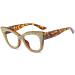 Buy Mincl Cat Eye Reading Glasses with Rhinestones - Anti Blue Light Crystal Black Diamond Frame Eyewear (Leopard 1.5x) - International Shipping Available - Buy Online on GoSupps.com