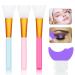 ETIAL Face Mask Applicator Tool 3pcs Soft Silicone Facial Makeup Brush for Mud Mask & Body Lotion Multifunction Mascara Eyelash Shield Guard Tool Prevents Smudged Eye Makeup for Beginners Purple