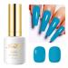 Imtiti Blue Gel Nail Polish 15ML Turquoise Blue Gel Polish Autumn Winter Gel Nail Polish Soak Off LED UV Nail Gel Polish DIY Nail Art Starter Manicure Salon Gel Nail Kit