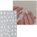 JMEOWIO 6 Sheets 3D Embossed Flower White Nail Art Stickers Decals Self-Adhesive 5D Spring Summer Floral Nail Supplies Nail Art Design Decoration Accessories - Buy Online on GoSupps.com