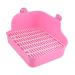 Sosoport Hamster Rabbit Square Toilet Bowl Rabbit Bedding Bunny Potty Small Animal Litter Tray Ferret Pink