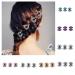 JUSTFOX Mini Hair Clips - Set of 3 Flower-Shaped Rhinestone Clips in Turquoise | Stylish Hair Accessories for All Hair Types - Buy Online on GoSupps.com