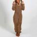 Cozy Teddy Fleece Jumpsuit for Girls | Haiorziyou Plush Winter Pajamas - Fluffy Onesie with Hood - Soft Zipper Sleep Overall - XXL Khaki - Buy Online on GoSupps.com