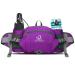 WATERFLY Fanny Pack Waist Bag: Fannie Pack 2 Water Bottle Holders Lumbar Belt Hiking Walking Running Jogging Camping Large Woman Man (Bottle Not Included) Purple