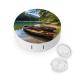 Contact Lens Case Lake with Boats Canoes Park Print Plastic Contact Lens Case contact Lens Care Box ontact Lens Travel Box