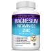 Toplux Magnesium Zinc Calcium Vitamin D3 Complex  Essential Minerals Formulated for Immune System Support Sleep Muscle Relaxation & Recovery Strong Bones for Men Women 100 Tablets