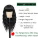 SOKU Black Wavy Wig with Bangs - 20 Inches Synthetic Heat Friendly Curly Wig for Women - Natural Looking Medium Length Hair for Daily Wear and Parties - Buy Online on GoSupps.com