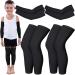 Wettarn 4 Pairs Kids Long Compression Leg Sleeves and Compression Arm Sleeves Youth Basketball Leg Sleeves Medium Black