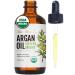 Argan Oil for Hair and Skin from Kate Blanc Cosmetics. 100% Pure, USDA Certified Organic, Coldpressed Hair Oil. Stimulate Growth for Dry and Damaged Hair. Skin Moisturizer. Nails Protector (Regular 4oz) Nutty