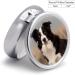 Round Pill Box with Border Collie Print - 3 Compartment Portable Pill Organizer | Decorative Metal Pocket Pill Case - Buy Online on GoSupps.com