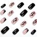 Justotry 24 Pcs Black Snake Design Press on Nails - Glossy Medium False Nails with Nail Glue for Women, Teens & Girls - Buy Online on GoSupps.com