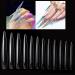 MWoot 120 Extra Long False Nail tips sharp ends Stiletto Artificial fake fingernails Nail tips for DIY nail studios 12 sizes (clear)