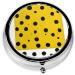 Mustard Yellow & Black Round Pill Box | 3 Compartment Portable Travel Organizer for Vitamins & Medications - Buy Online on GoSupps.com