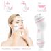 CLSEVXY Waterproof Facial Cleansing Spin Brush Set with 4 Interchangeable Heads - Electric Face Scrubber for Deep Scrubbing and Exfoliating in Pink - Buy Online on GoSupps.com